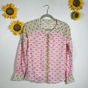 Sundance Aztec Button Down Boho Blouse Size Petite Small Women’s